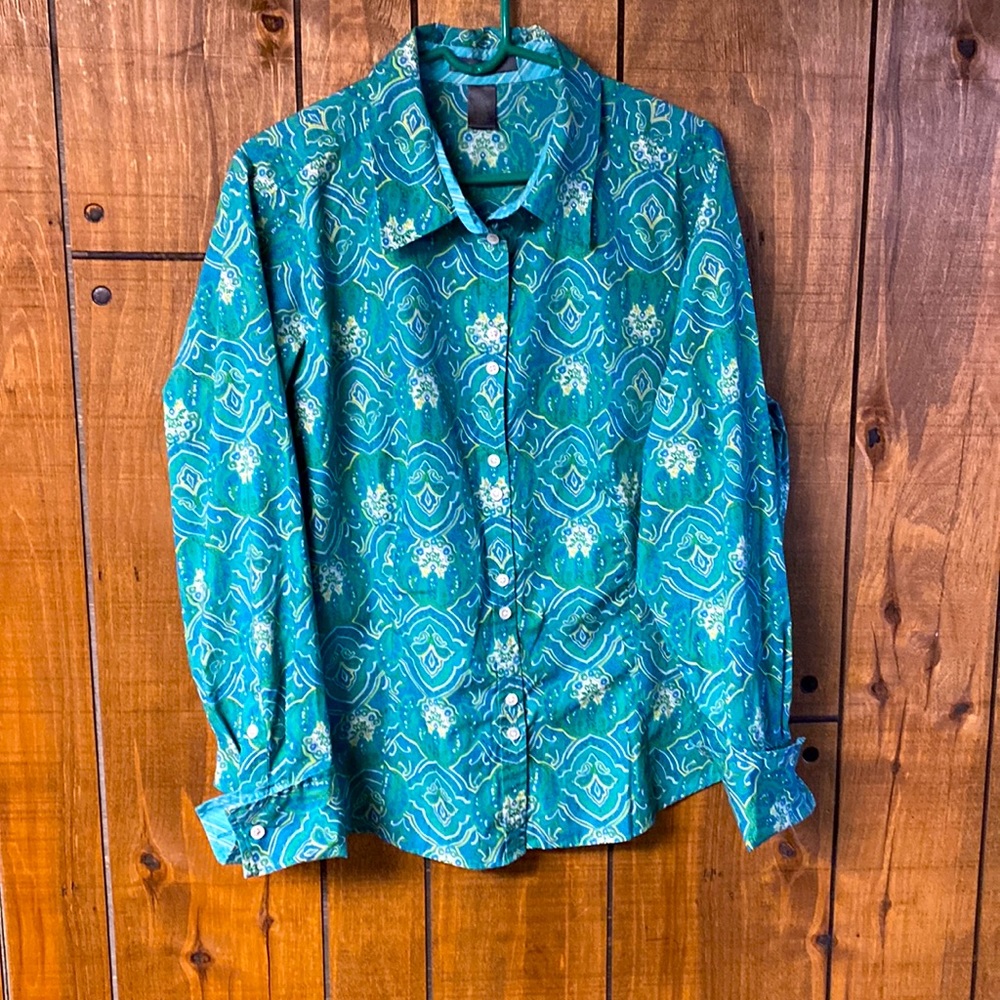 Liz Claiborne Long Sleeved Blouse - double buttons, button cuff links size 14w